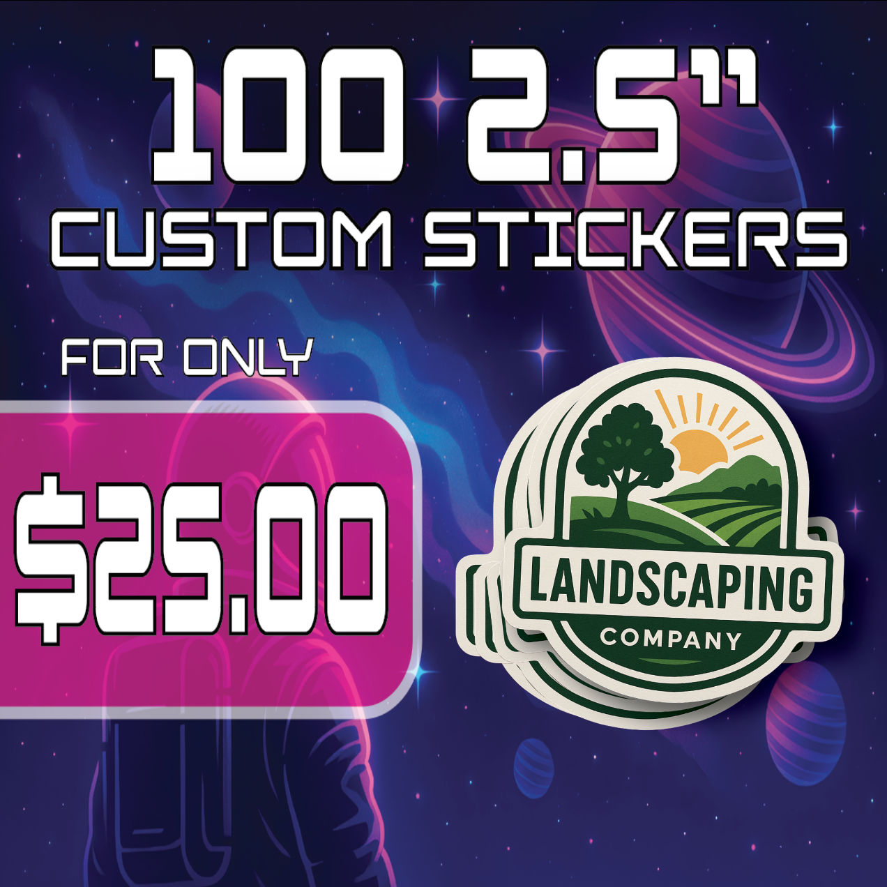 100 2.5" Custom Vinyl Stickers