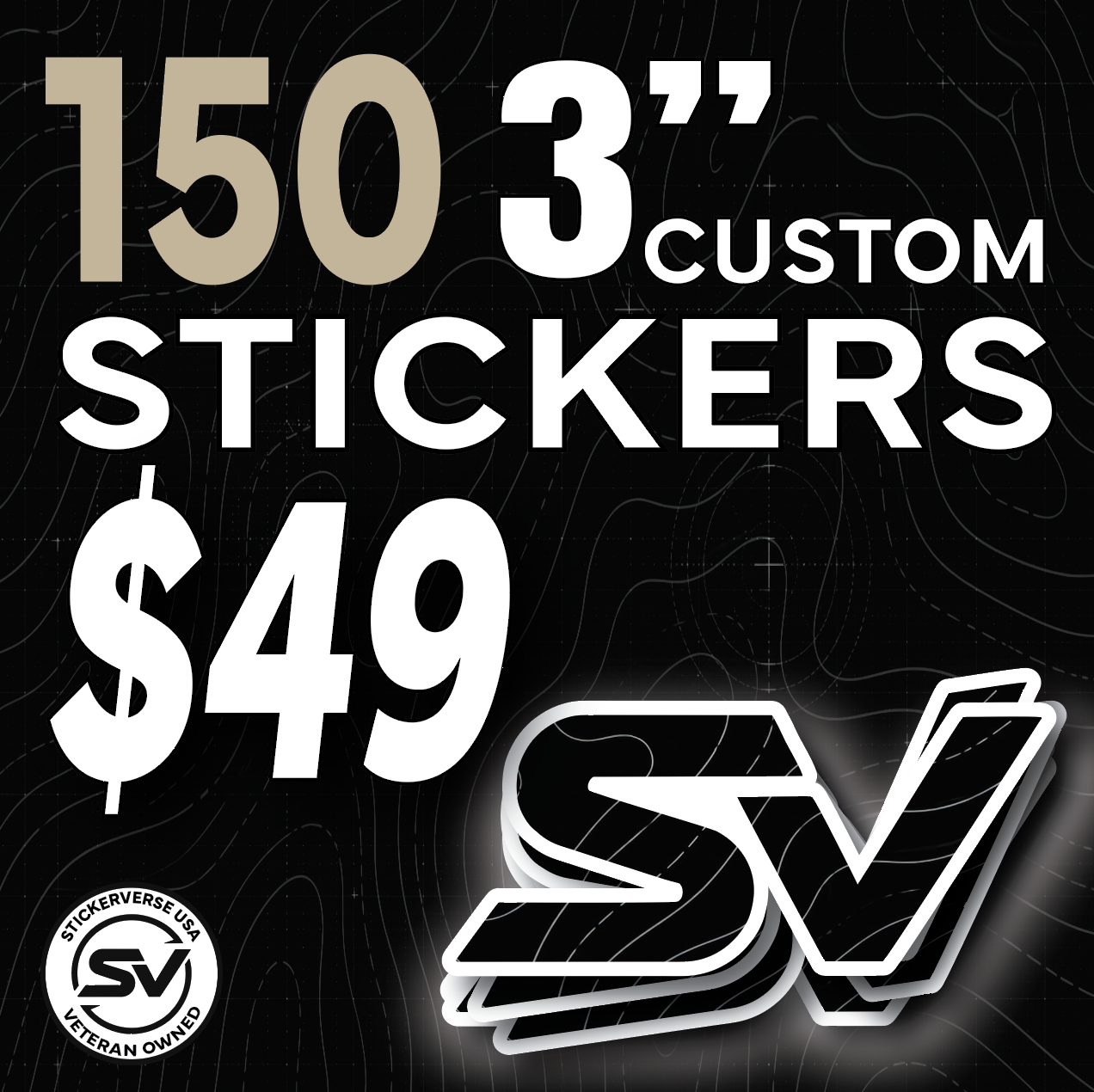 150 3" Custom Die Cut Stickers