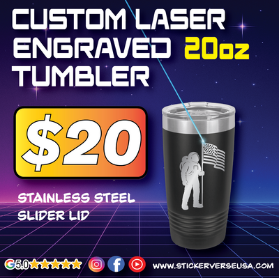 20oz Laser Engraved Tumbler w/ Slider Lid