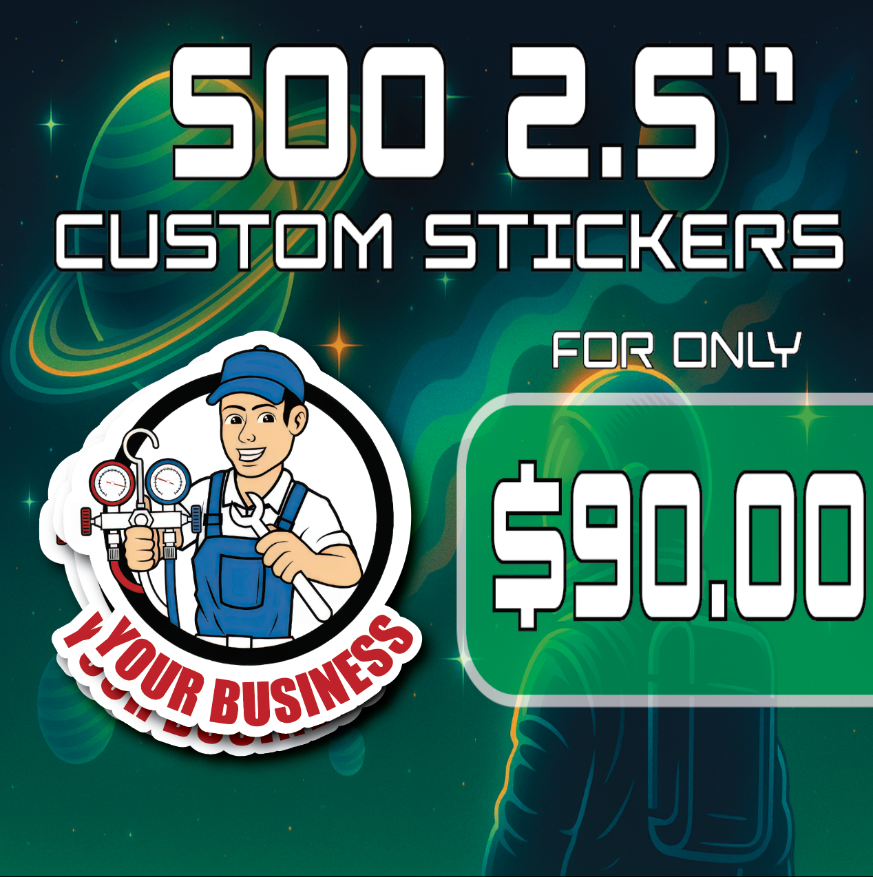 500 2.5" Custom Vinyl Stickers