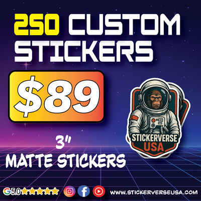 250 3" Custom Vinyl Stickers