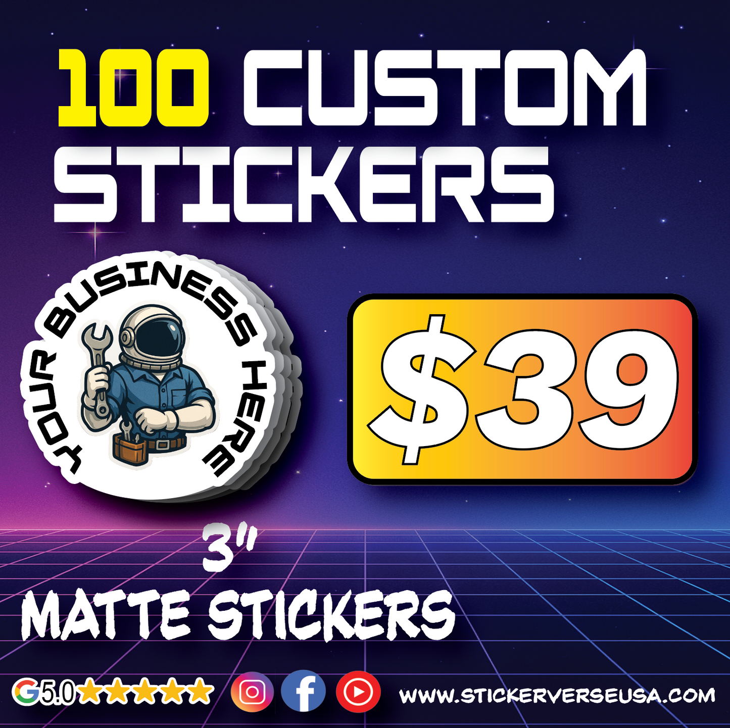 100 3" Stickers Deal