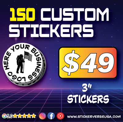 150 3" Custom Die Cut Stickers
