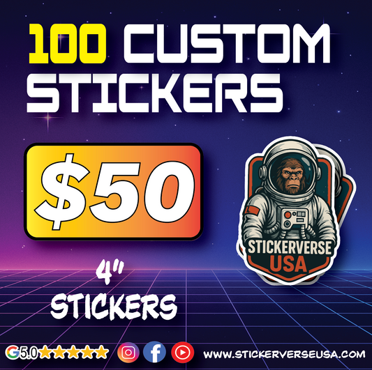 100 4" Custom Vinyl Stickers