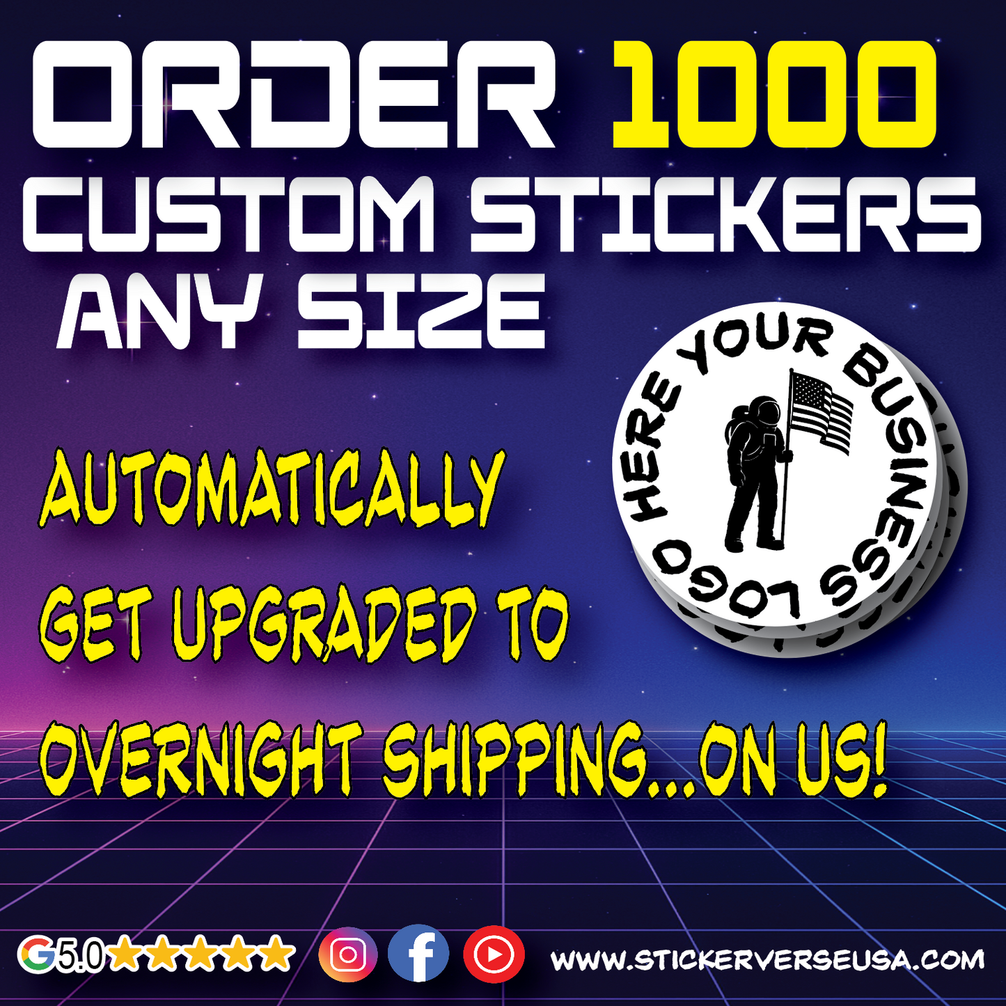 1000 Custom Die Cut Stickers