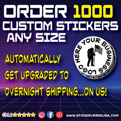 1000 Custom Die Cut Stickers