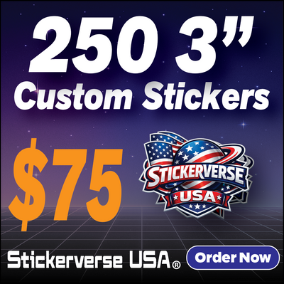 250 3" Custom Vinyl Stickers