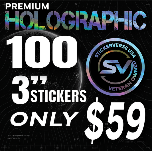 100 3" Holographic Stickers