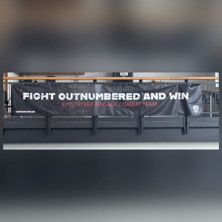 81st Stryker Brigade: Railing banner, grommets sticker