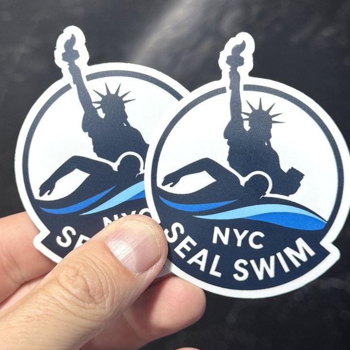 NYC Seal Swim: Die-cut vinyl sticker
